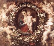 RUBENS, Pieter Pauwel, Madonna in Floral Wreath